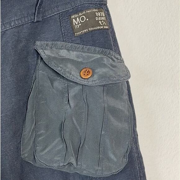 DIESEL LINEN CARGO SILK POCKETS WOMEN'S SHORTS SIZE 31 - Picture 3 of 8